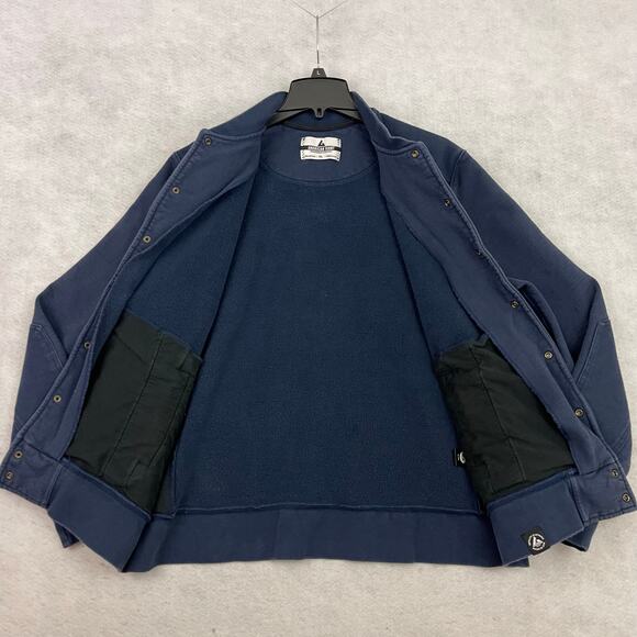 American Giant Bomber Jacket XL Navy Made in USA Cotton Fleece Mens - Picture 9 of 13